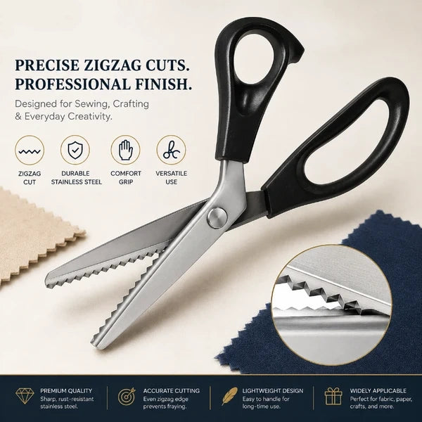 🔥 49% OFF LIMITED-TIME DEAL – Professional Zigzag Pinking Shears for Fabric, Sewing & Crafts