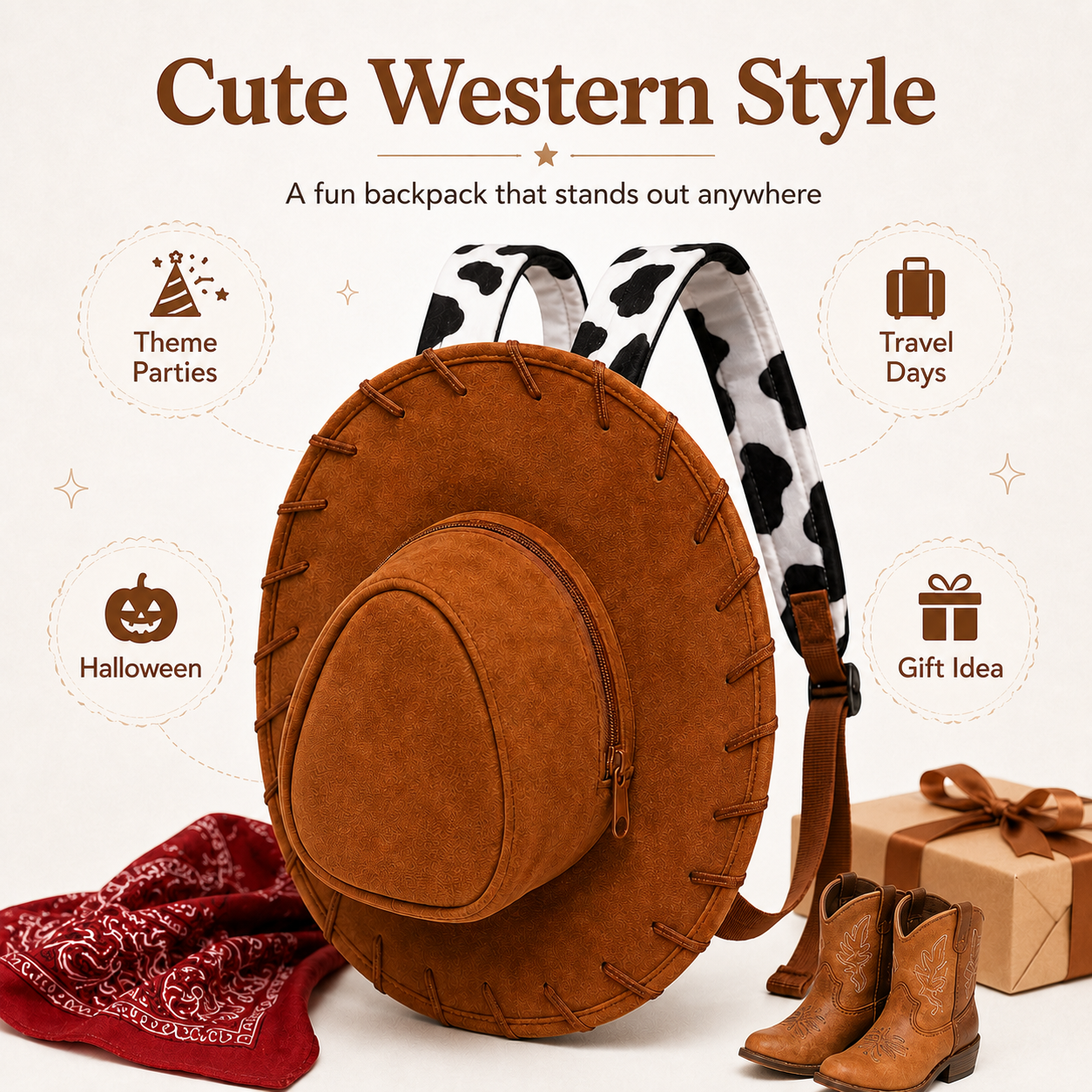🔥 Limited-time 50% OFF🔥Western Cowboy Hat Backpack