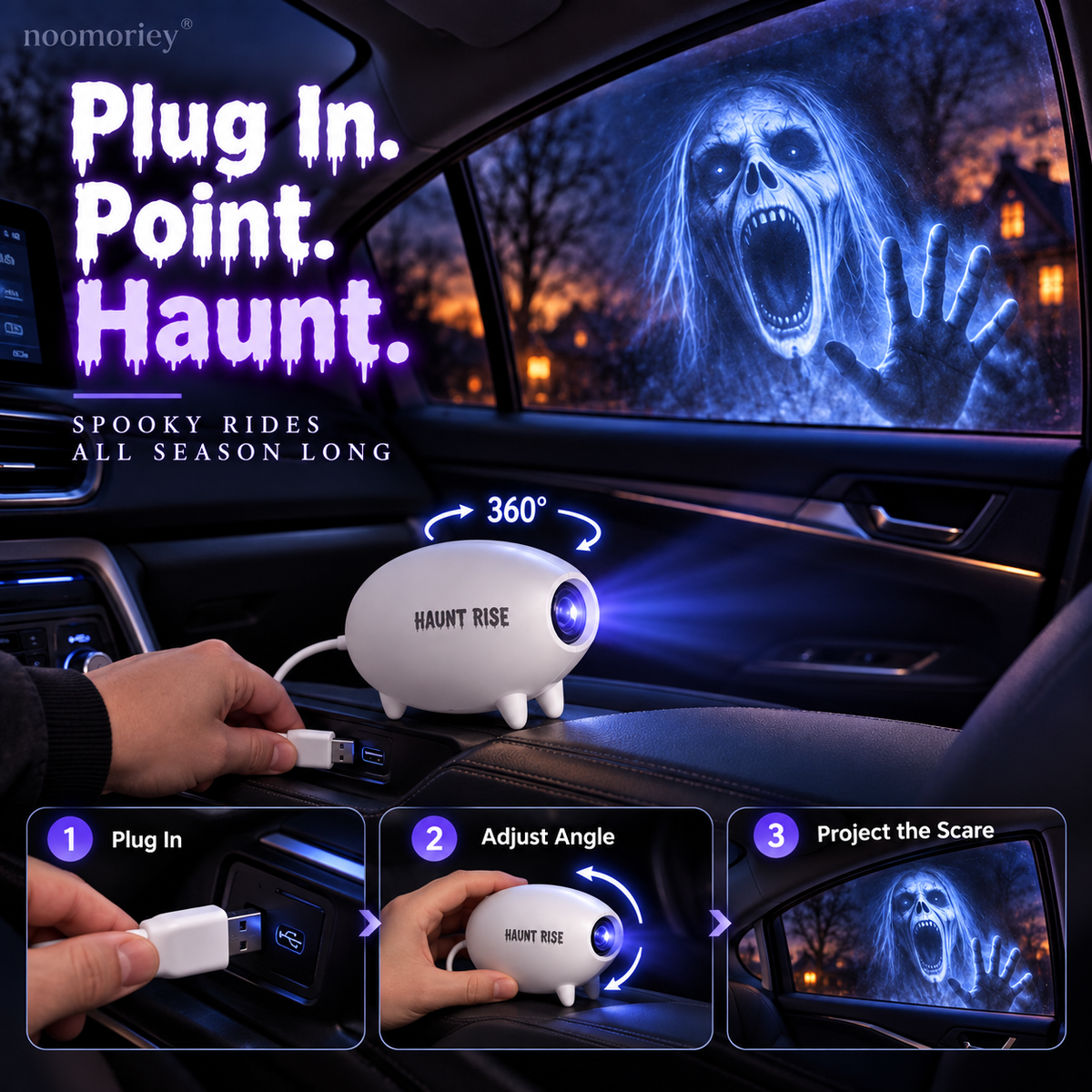 🎃 Halloween Window Projector 👻 16 Spooky Films USB Powered Holiday Decor
