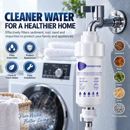 💧 50% OFF 5μm Sediment Water Filter – Cleaner Water For Washing Machine & Home