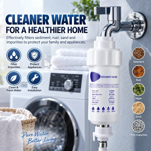 💧 50% OFF 5μm Sediment Water Filter – Cleaner Water For Washing Machine & Home