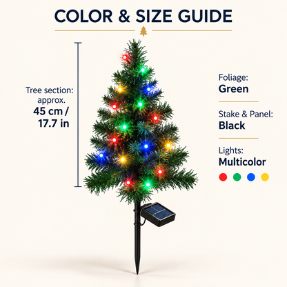 🎄 Solar Christmas Tree Stake Lights – Multicolor Holiday Decor for Gardens & Pathways ✨