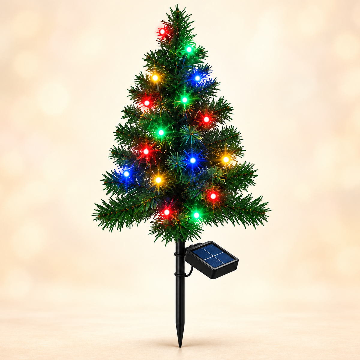 🎄 Solar Christmas Tree Stake Lights – Multicolor Holiday Decor for Gardens & Pathways ✨