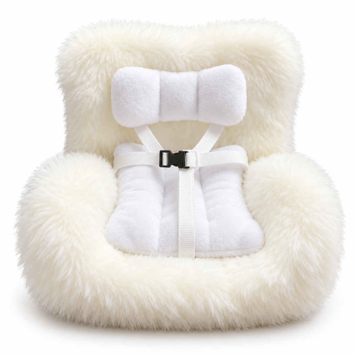 🐹 Mini Hamster Car Seat – Cute Fluffy Car Vent Holder & Doll Display Chair