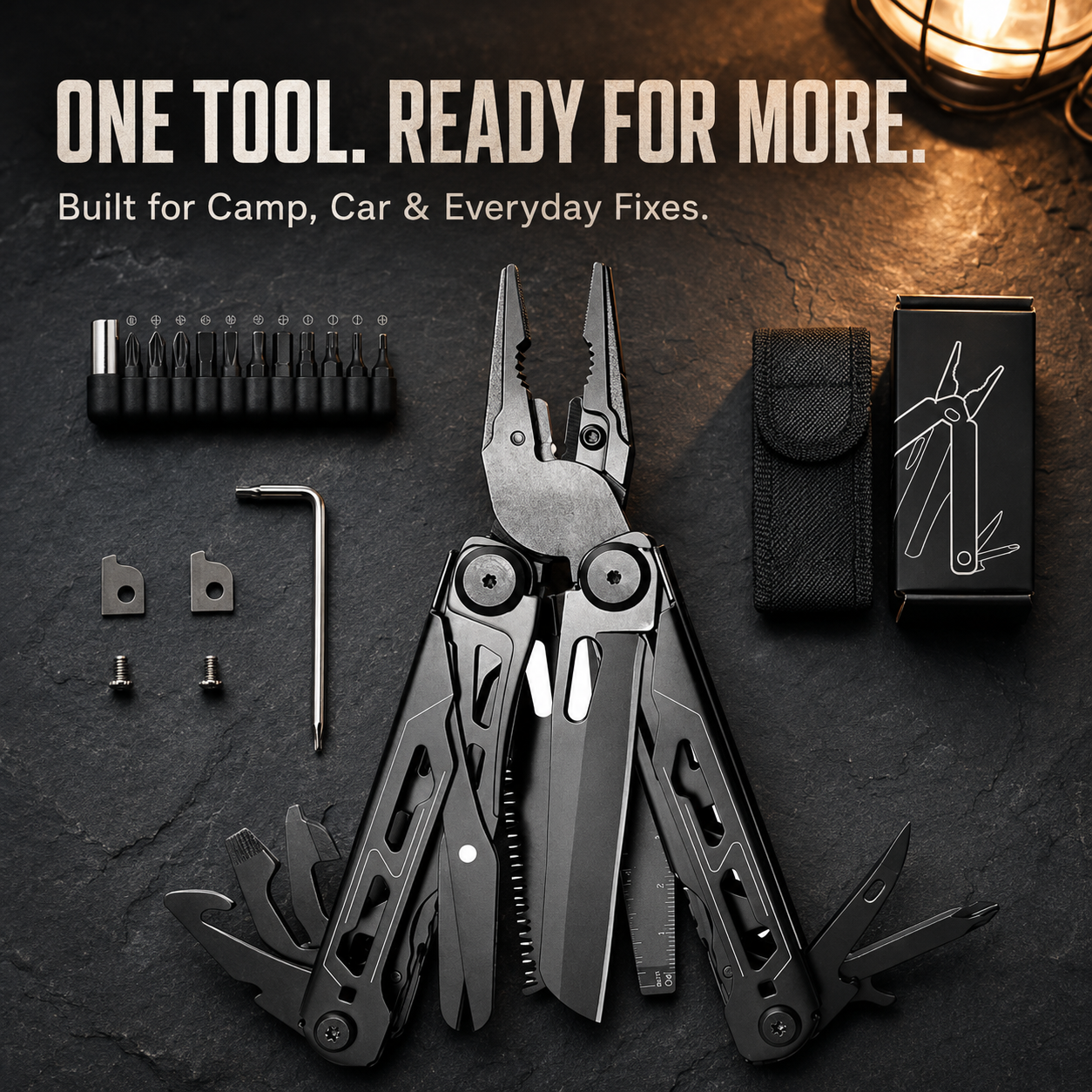 🔥LAST DAY 49% OFF🔥💪16-in-1 Multitool with Large Scissors | 🔧Compact Outdoor Tool for Camping & Repairs
