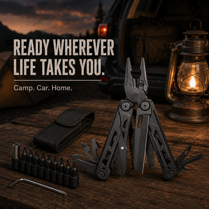 🔥LAST DAY 49% OFF🔥💪16-in-1 Multitool with Large Scissors | 🔧Compact Outdoor Tool for Camping & Repairs