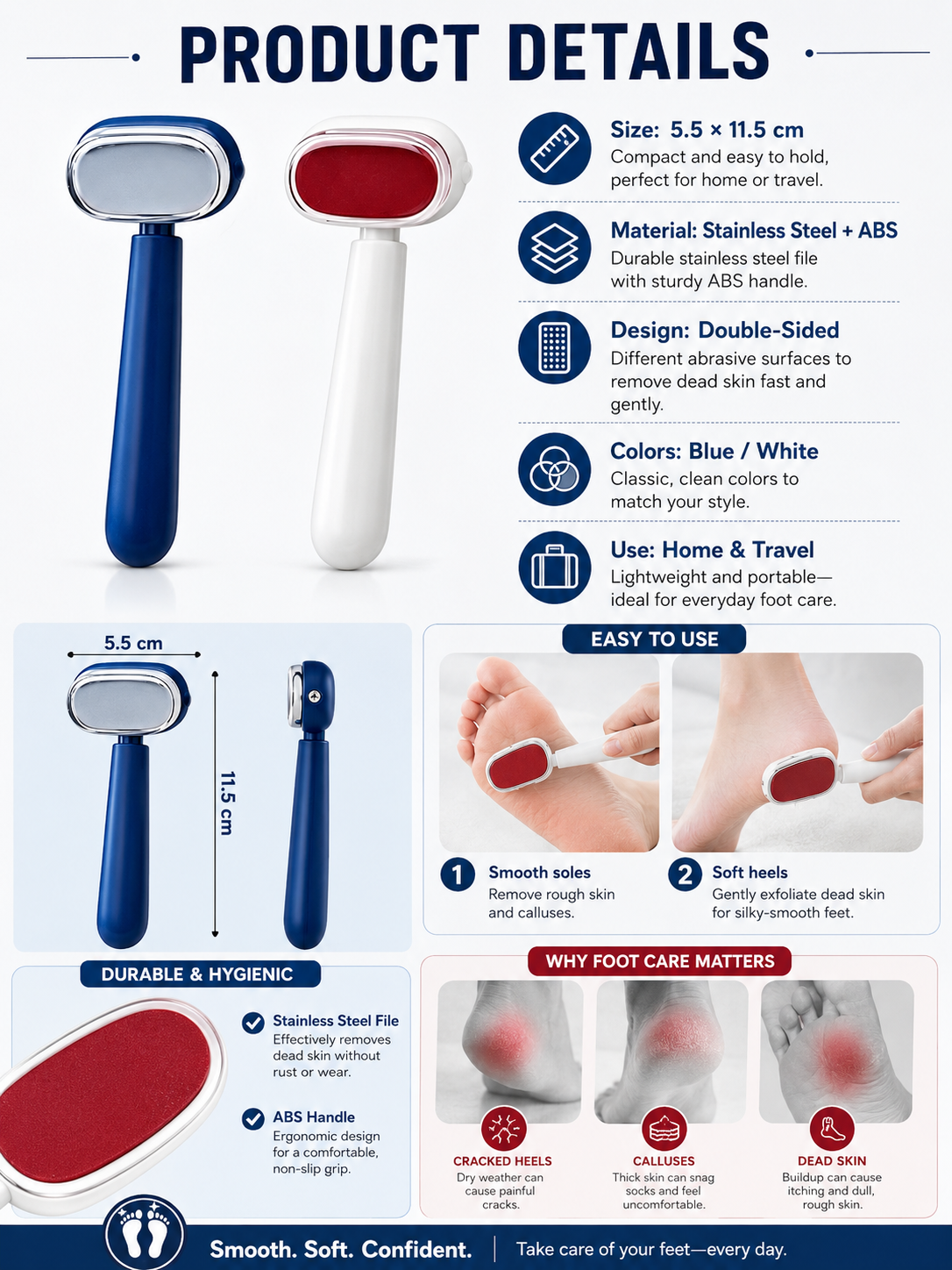 🔥LAST DAY 49% OFF✨ Beauty Care Pick Dual-Sided Foot Callus Remover with Stainless Steel Blade