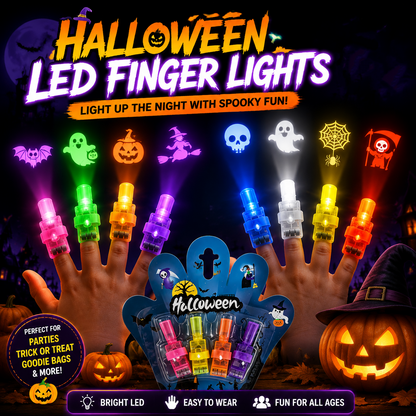 🎃 49% OFF Halloween LED Finger Lights — Create Spooky Projections & Endless Party Fun