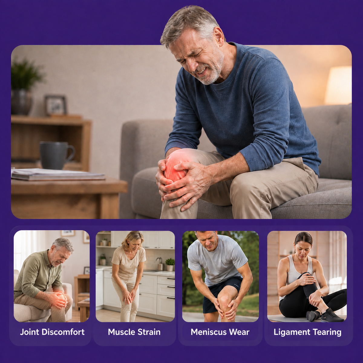 🦵 Adjustable Knee Support Brace | Cross-Strap Stabilization & Open-Patella Design