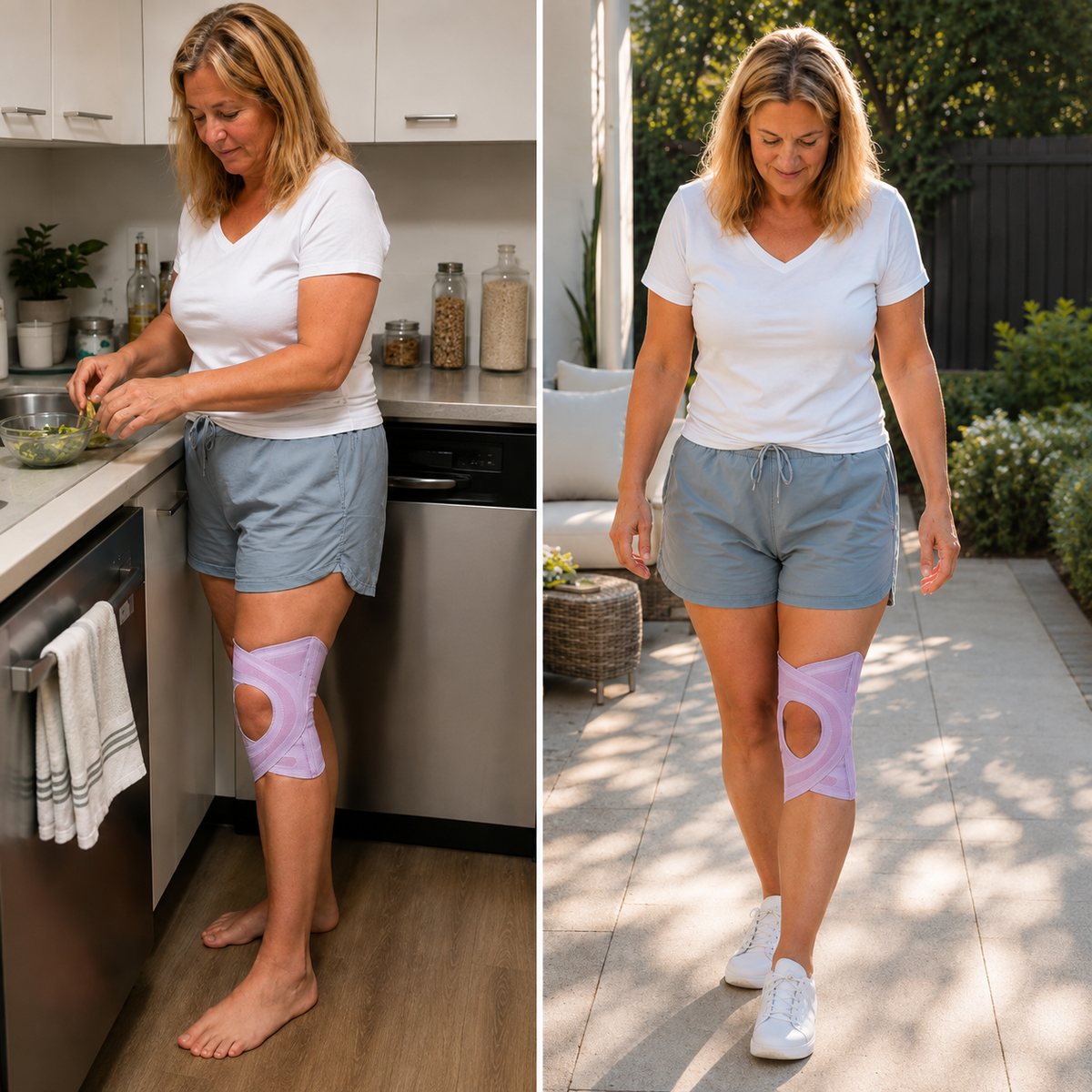 🦵 Adjustable Knee Support Brace | Cross-Strap Stabilization & Open-Patella Design