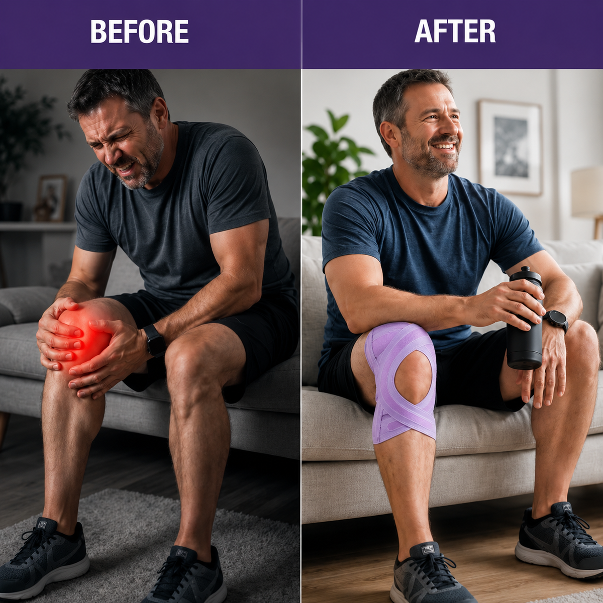 🦵 Adjustable Knee Support Brace | Cross-Strap Stabilization & Open-Patella Design
