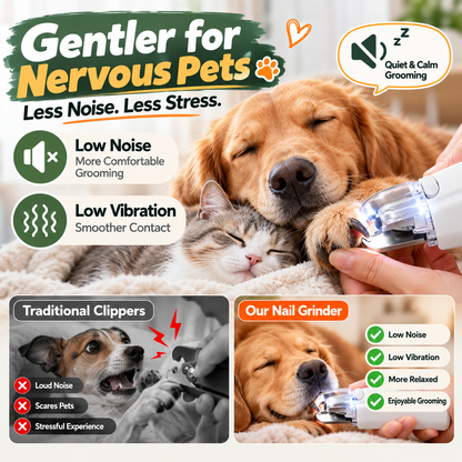 💥 LIMITED TIME 49% OFF 🐾 2-in-1 Pet Nail Clipper & Grinder ✨ LED Light, Low-Noise & Rechargeable