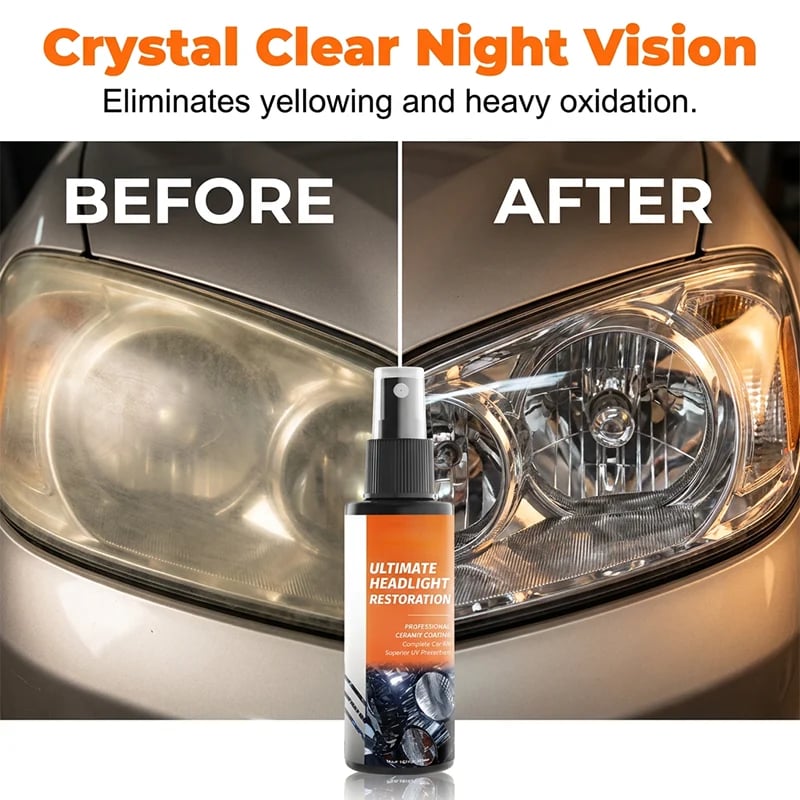 🔥49% OFF Today🚗 Professional Headlight Restoration Spray Kit - Restore Cloudy Headlights Like New