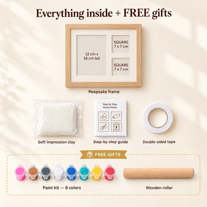 Baby & Pet Paw Print Keepsake Kit – Personalized Handprint & Photo Memory Frame
