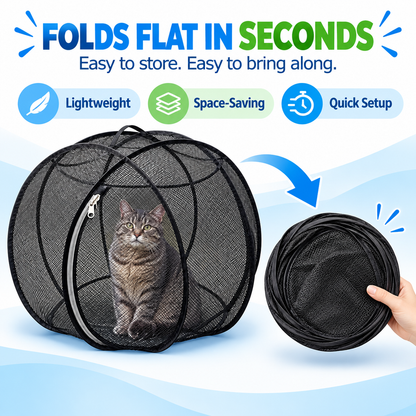 🐱 Pop Up Cat Playpen – Portable Outdoor Cat Enclosure with Breathable Mesh