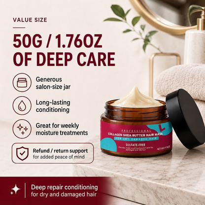 🌿 Collagen & Shea Butter Hair Mask – Deep Repair Treatment for Dry/Damaged Hair