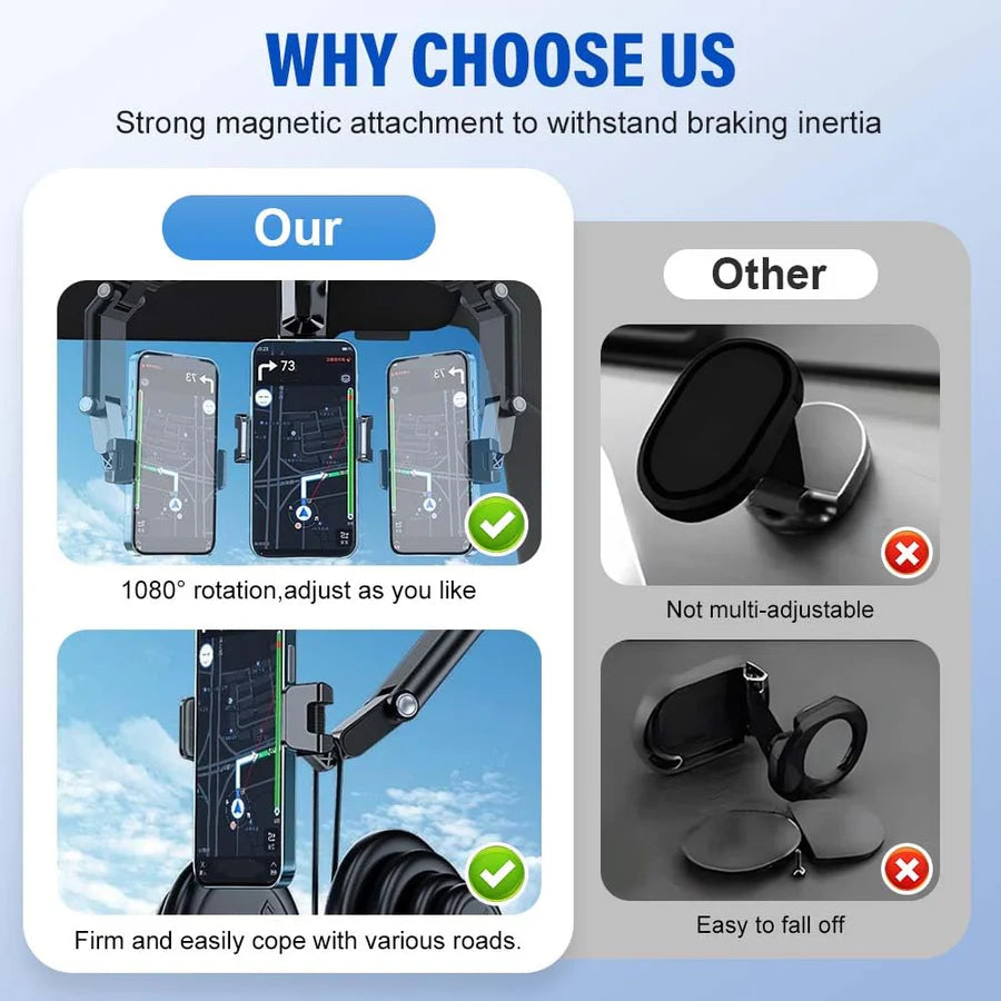 🔥Buy 1 Get 1 Free🔥New 1080° Multi-function Universal 360 Degree Rotating Phone Holder Suitable for Any Scene Car Holder - Rotatable and Retractable