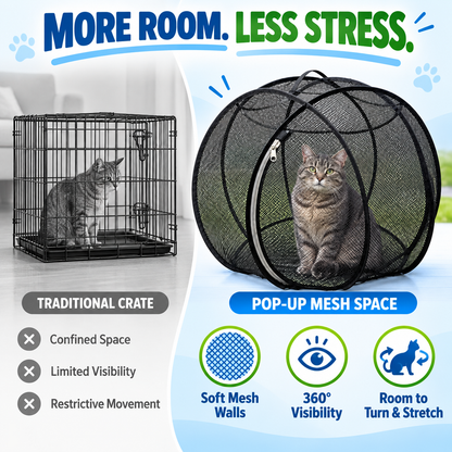 🐱 Pop Up Cat Playpen – Portable Outdoor Cat Enclosure with Breathable Mesh