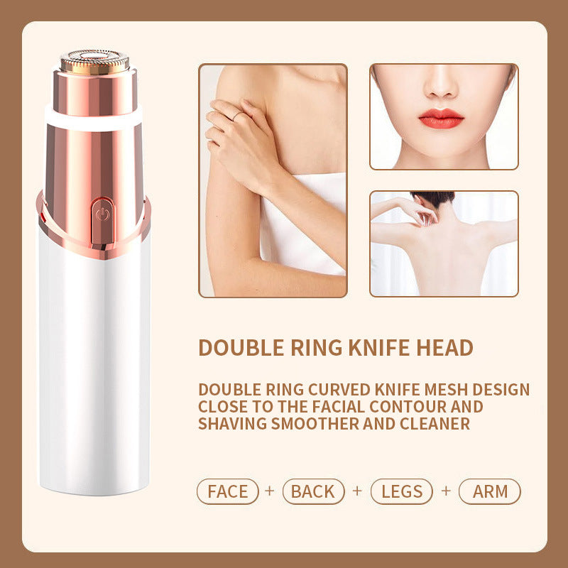 🔥LAST DAY 49% OFF🔥💆‍♀️ 2 in 1 Facial & Eyebrow Hair Trimmer, Painless Electric Shaver for Women