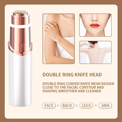 🔥LAST DAY 49% OFF🔥💆‍♀️ 2 in 1 Facial & Eyebrow Hair Trimmer, Painless Electric Shaver for Women