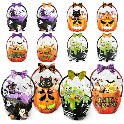 🔥Limited Time 49% OFF - Halloween Favor Bags Transparent Pumpkin Sealed Pouches🍬