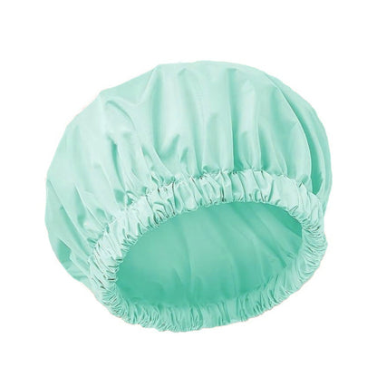 📢49% OFF !!Large Waterproof Reusable Shower Cap, Elastic Washable Bath Cap for Long Curly Hair Spa Travel