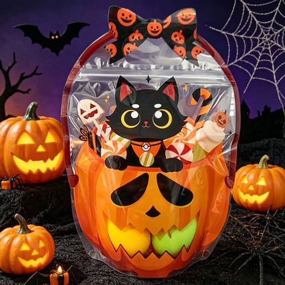 🔥Limited Time 49% OFF - Halloween Favor Bags Transparent Pumpkin Sealed Pouches🍬