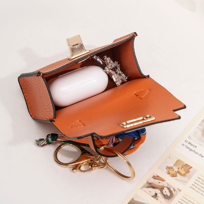 Hot Sales 🔥👜Mini Square Bag Pendant Keychain💕 - High Quality Leather with Colorful Strap