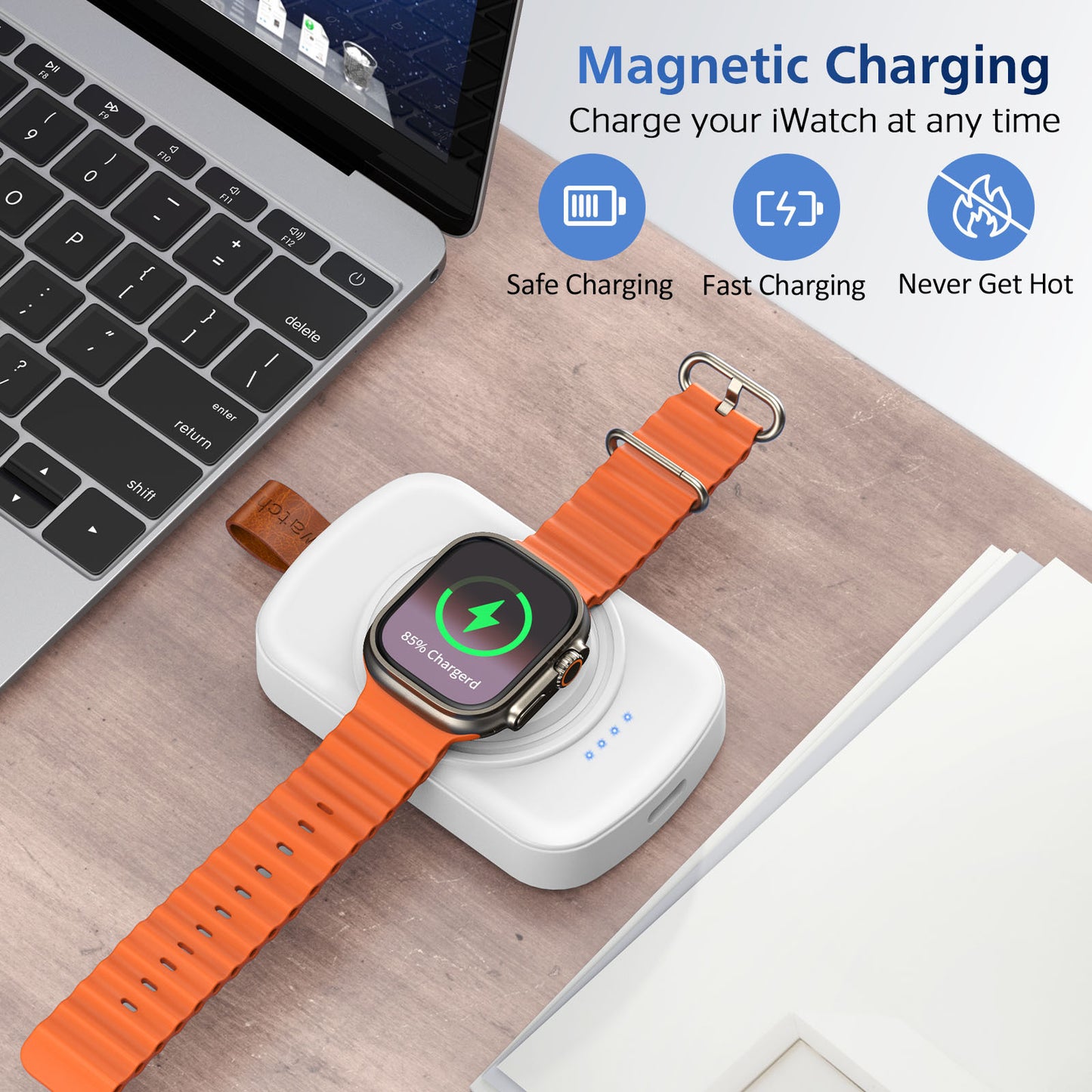 🔥Limited-time 49% off🔥 1800mAh Portable Magnetic Smartwatch Charger 🔋⌚Wireless Power Bank