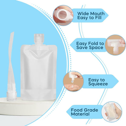 🔥Limited-time 49% off🔥✈️50ml Travel Liquid Pouches Leak Proof PET Squeeze Bags