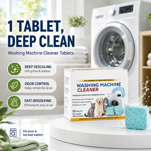 🔥 Limited-Time 49% OFF | 🐾🧺 Eco-Friendly Washing Machine Cleaner Tablets | Pet Hair & Odor Remover