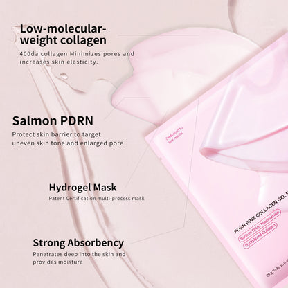 🔥Limited-time 49% off🔥✨ PDRN Pink Collagen Gel Mask 4 Sheets, Salmon DNA Color Changing Facial Mask💖🧴