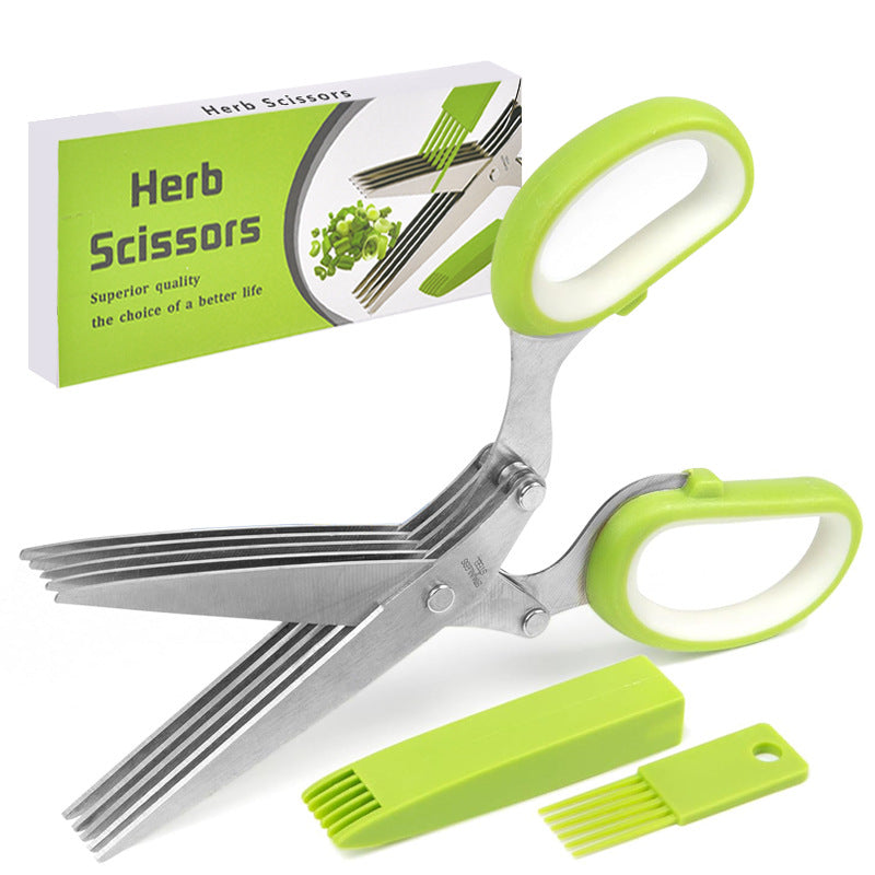 🔥LAST DAY 49% OFF🔥✂️ 5‑Blade Scissors, Multipurpose Kitchen Shears with Safety Cover & Cleaning Comb