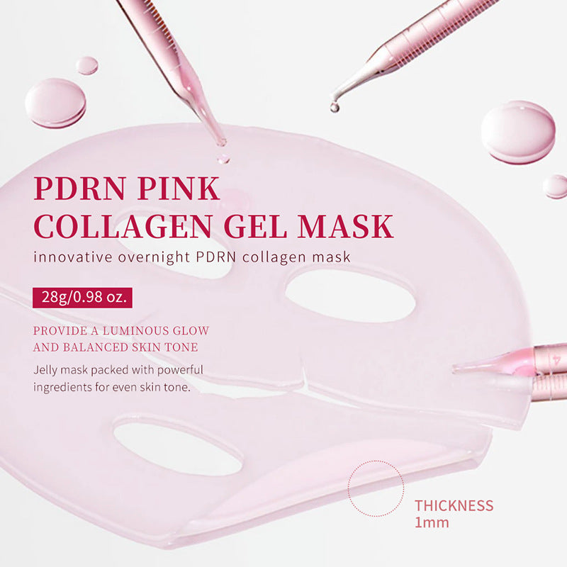 🔥Limited-time 49% off🔥✨ PDRN Pink Collagen Gel Mask 4 Sheets, Salmon DNA Color Changing Facial Mask💖🧴