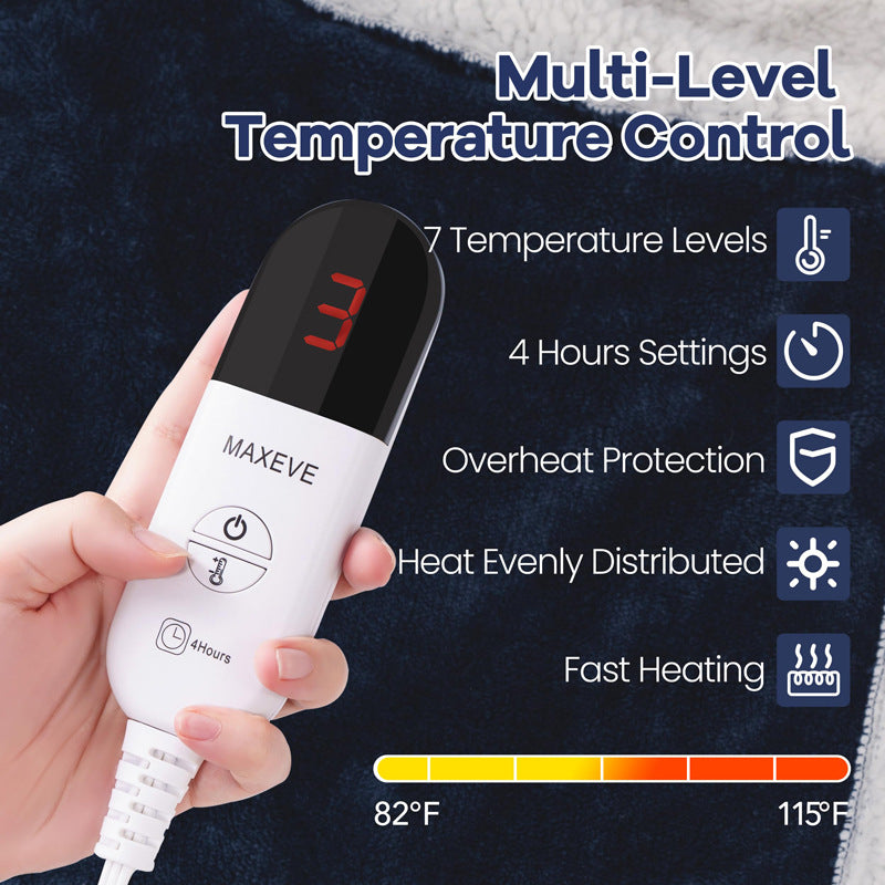 🛋️ Wearable Heated Blanket with Sleeves & Foot Pocket | Soft Sherpa Comfort