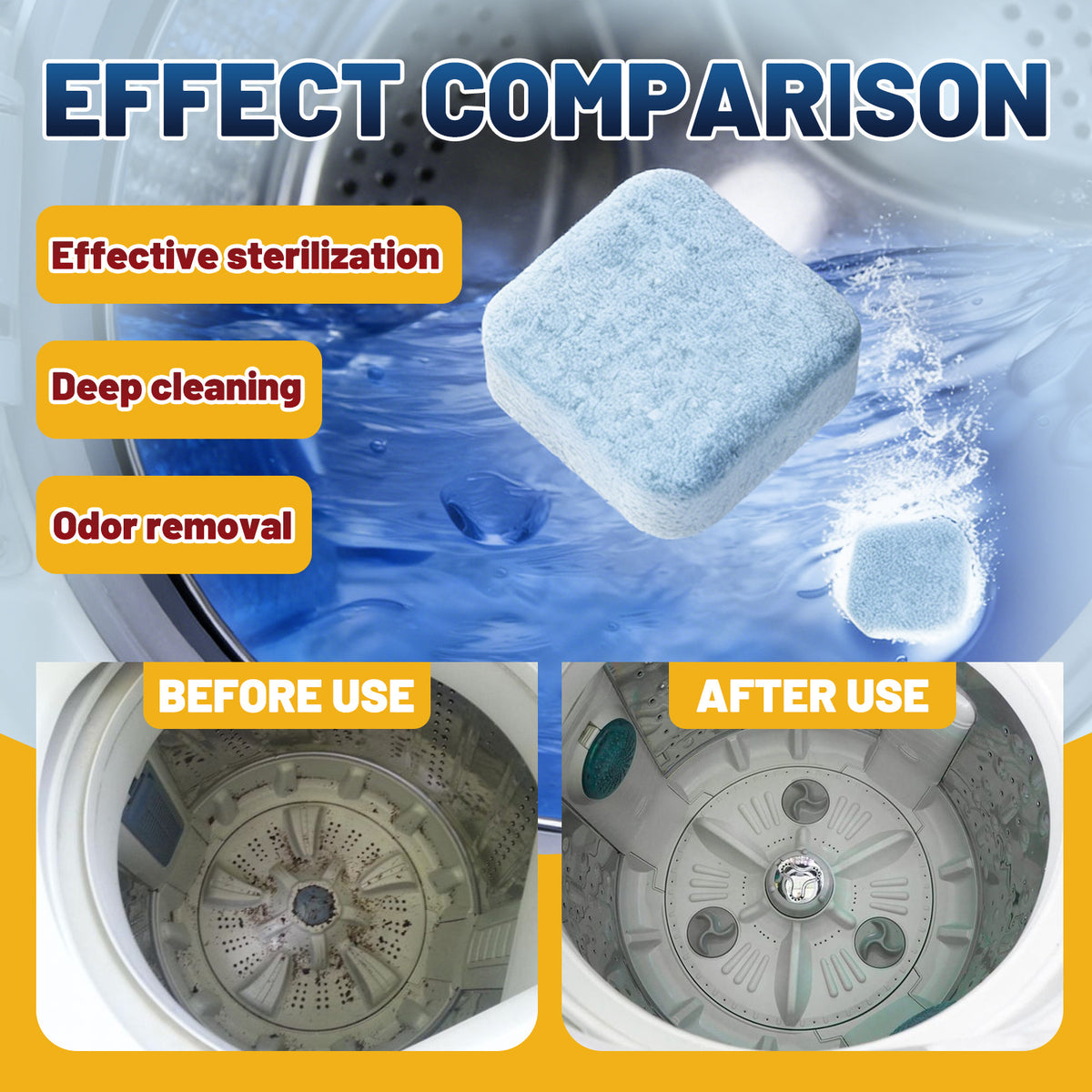 🔥 Limited-Time 49% OFF | 🐾🧺 Eco-Friendly Washing Machine Cleaner Tablets | Pet Hair & Odor Remover