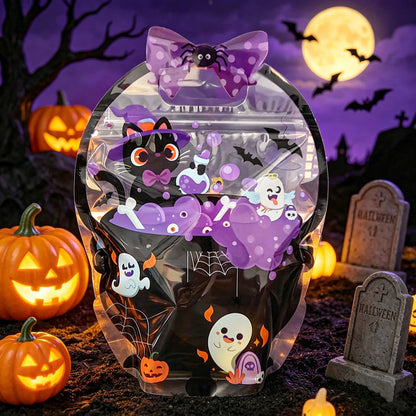🔥Limited Time 49% OFF - Halloween Favor Bags Transparent Pumpkin Sealed Pouches🍬