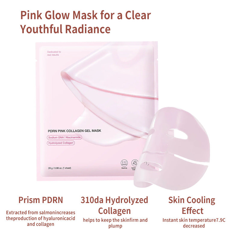 🔥Limited-time 49% off🔥✨ PDRN Pink Collagen Gel Mask 4 Sheets, Salmon DNA Color Changing Facial Mask💖🧴
