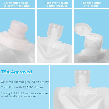 🔥Limited-time 49% off🔥✈️50ml Travel Liquid Pouches Leak Proof PET Squeeze Bags
