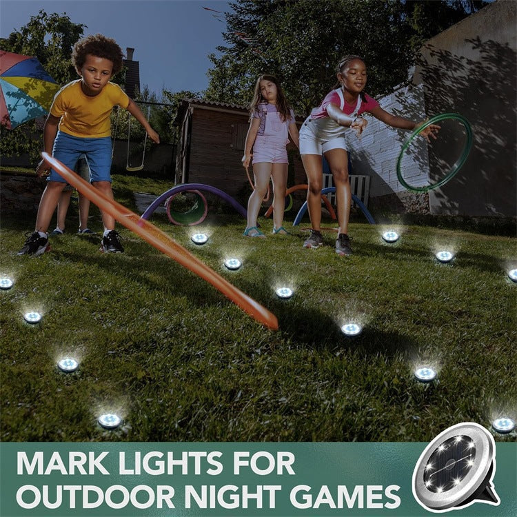 ☀️ 8 LED Solar Ground Lights | IP65 Waterproof 💧 Auto On/Off Garden Pathway Lights