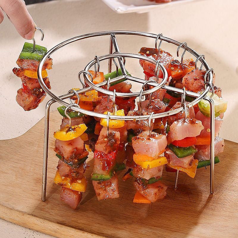 🔥🍢 2 Counts Food-Grade 304 Stainless Steel Air Fryer Kebab Rack