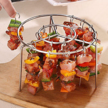 🔥🍢 2 Counts Food-Grade 304 Stainless Steel Air Fryer Kebab Rack