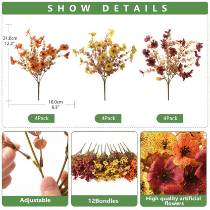 🔥LAST DAY 49% OFF🔥🍂Fall UV Resistant Artificial Flowers 🌺Fake Autumn Floral Stems