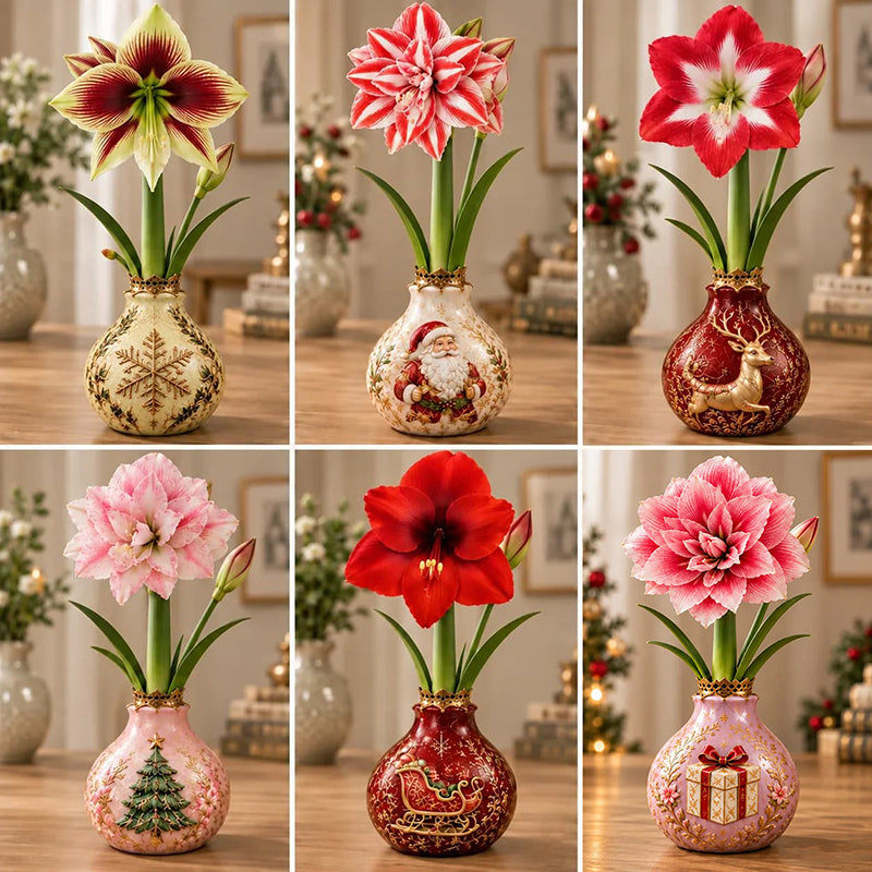 🎄🌺 Holiday Amaryllis Bulbs – No Soil, No Water, Just Watch Them Bloom