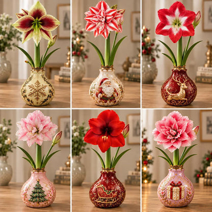 🎄🌺 Holiday Amaryllis Bulbs – No Soil, No Water, Just Watch Them Bloom