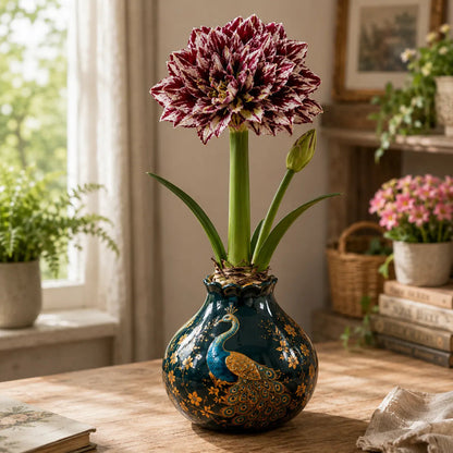 🌺 Waxed Double Amaryllis Bulb – No Soil, No Water, Just Beautiful Blooms – A Unique Holiday Flower Gift 🎁