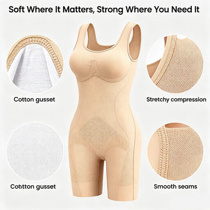 🩱 Colombian Faja Bodysuit with Tummy Control – Butt Lifter, Back Support, Cotton Gusset, Postpartum Recovery Shaper