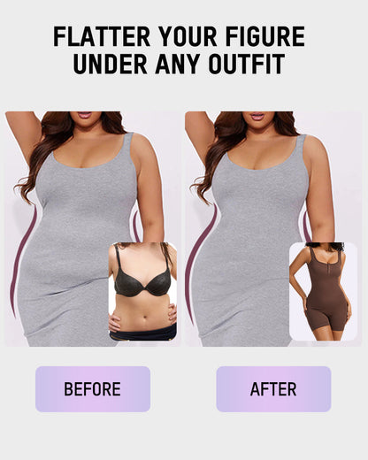 Snap Button Shaping Shorts Bodysuit