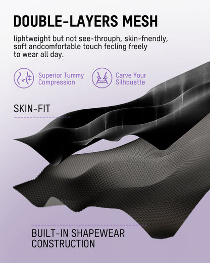Snap Button Shaping Shorts Bodysuit