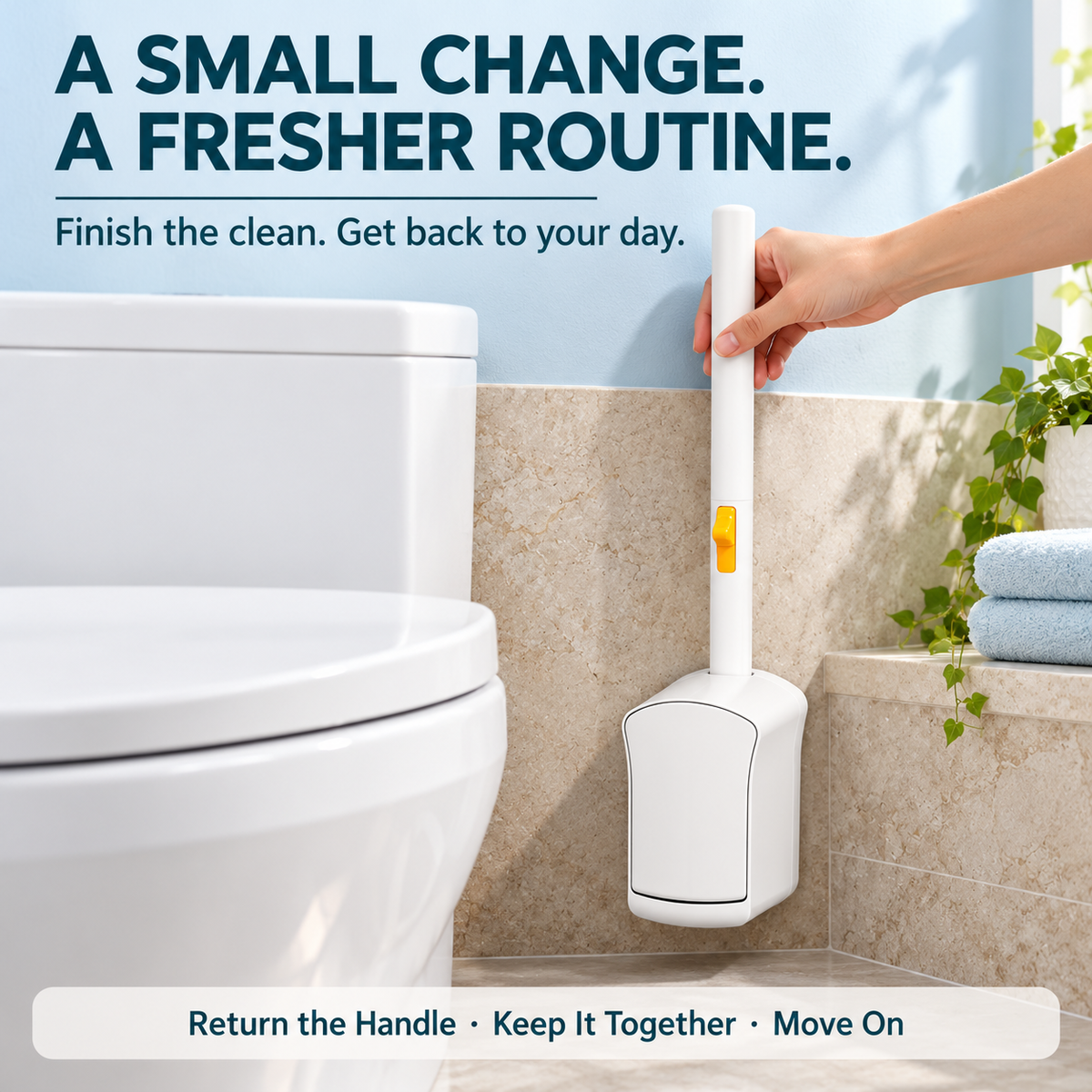 🚽 Toilet Cleaning Wand with Replaceable Heads – Attach, Scrub & Release for Easy Everyday Cleaning